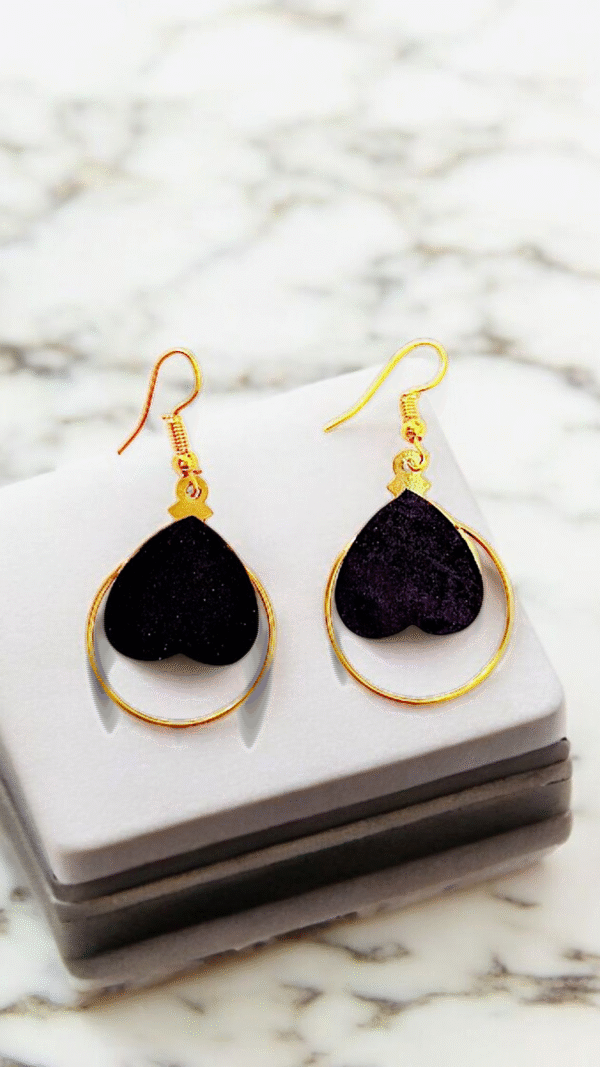 Black Heart Earring